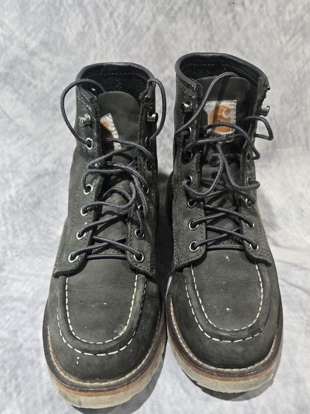 Carhartt Women's 6" Moc Toe Wedge Boots in a dark gray or black
